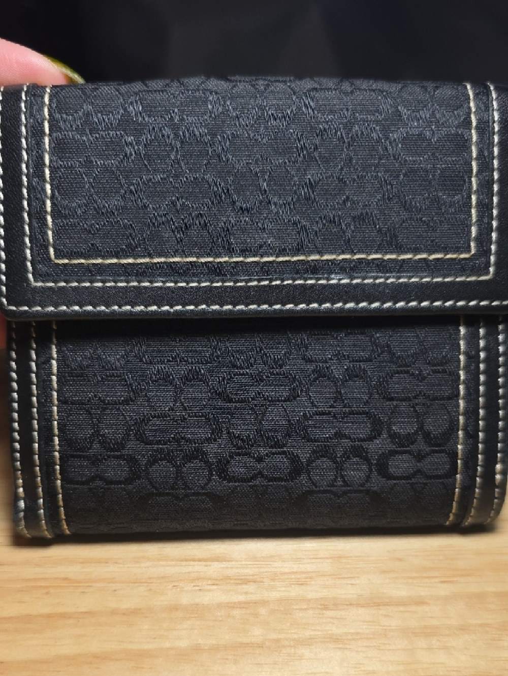 Coach Black Canvas Wallet with Silver-Tone Buckle - Picture 2 of 6